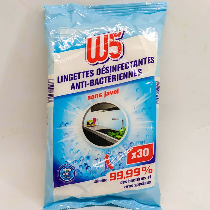 Салфетки антибактериальные для дезинфекции W5 30шт