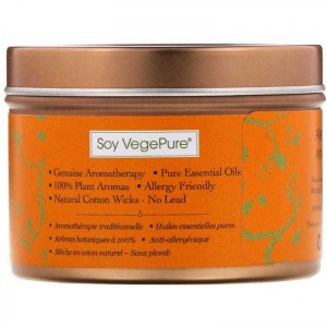 Aroma Naturals, Soy VegePure, Свеча апельсин и кедр, Clarity 79г США