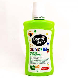 Детский ополаскиватель для полости рта с яблочным вкусом Dontodent Junior от 6 лет, 500 мл.